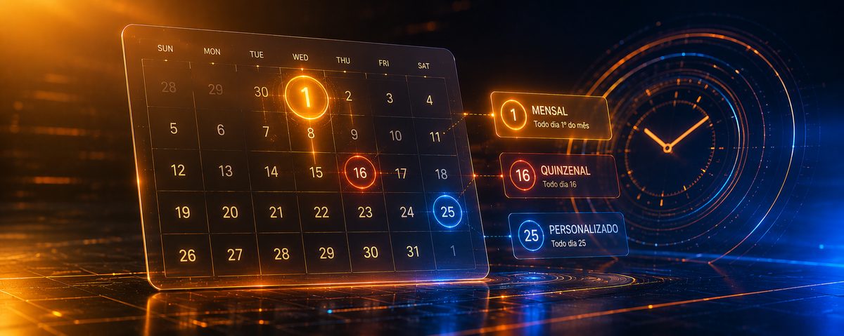 Seleção de frequência de consulta — mensal, quinzenal ou semanal